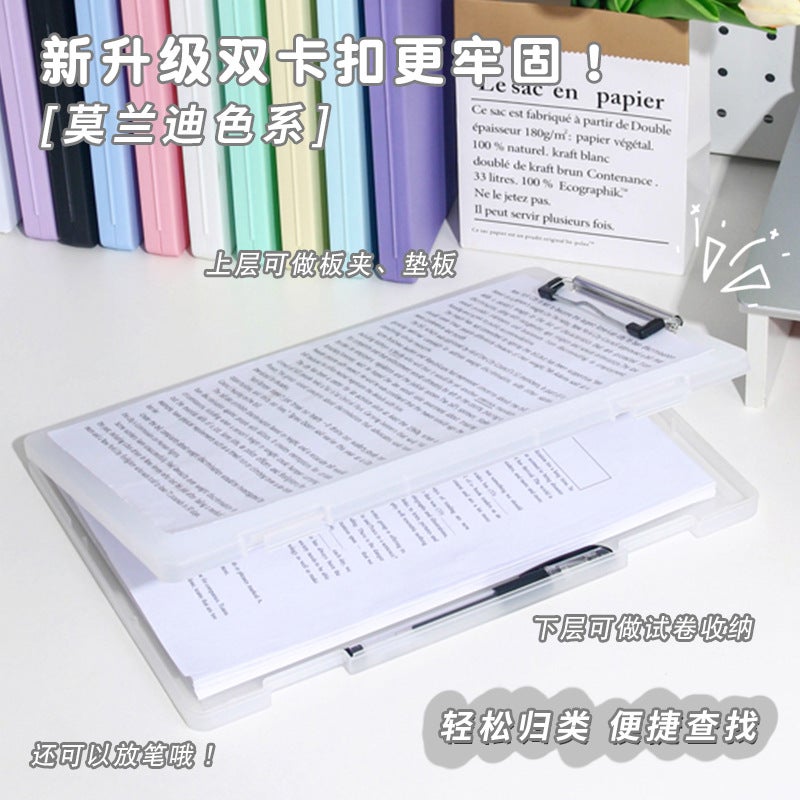 File Storage Box Board Holder Macaron Color Multi-Functional Large Capacity Plastic Office Documents Data Storage Box Can Be Approved - Image 5